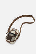 Brady - Crossbody Cotton Twill Bag in Cookies & Cream Checkerboard Print