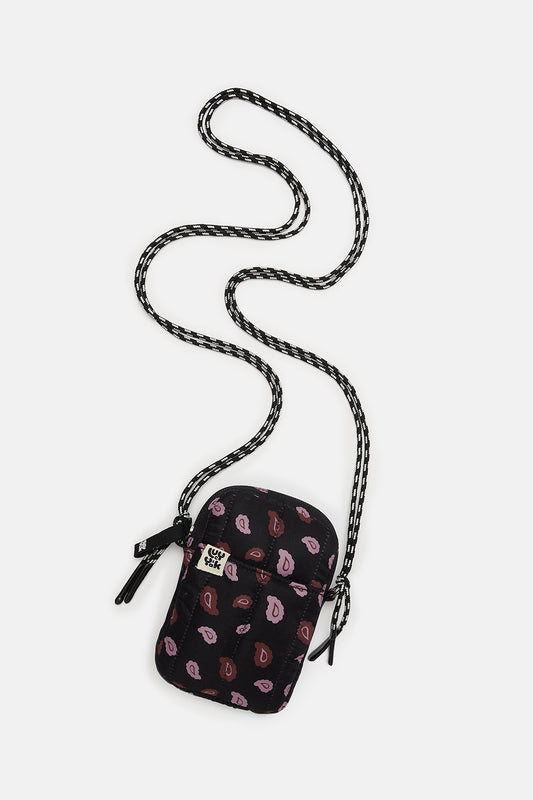 Brock - Recycled Polyester Crossbody Bag in Brown Paisley