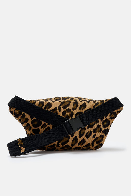 Brodie - Corduroy Bumbag in Leopard Print