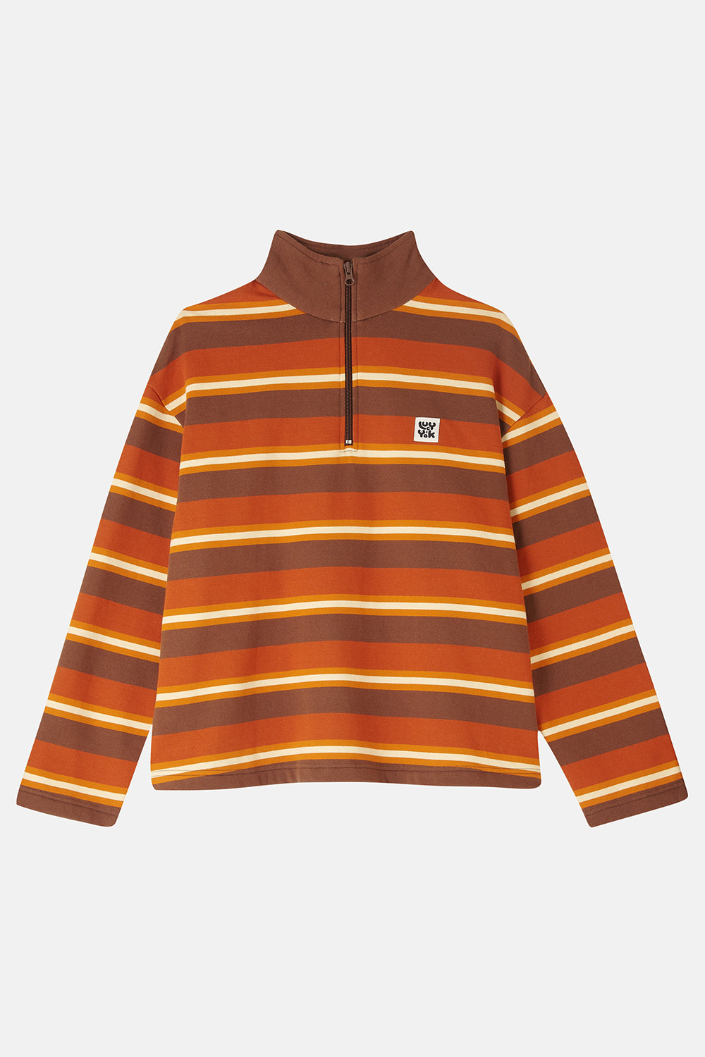 Taylor Sweater: ORGANIC COTTON - Brown & Orange Rust