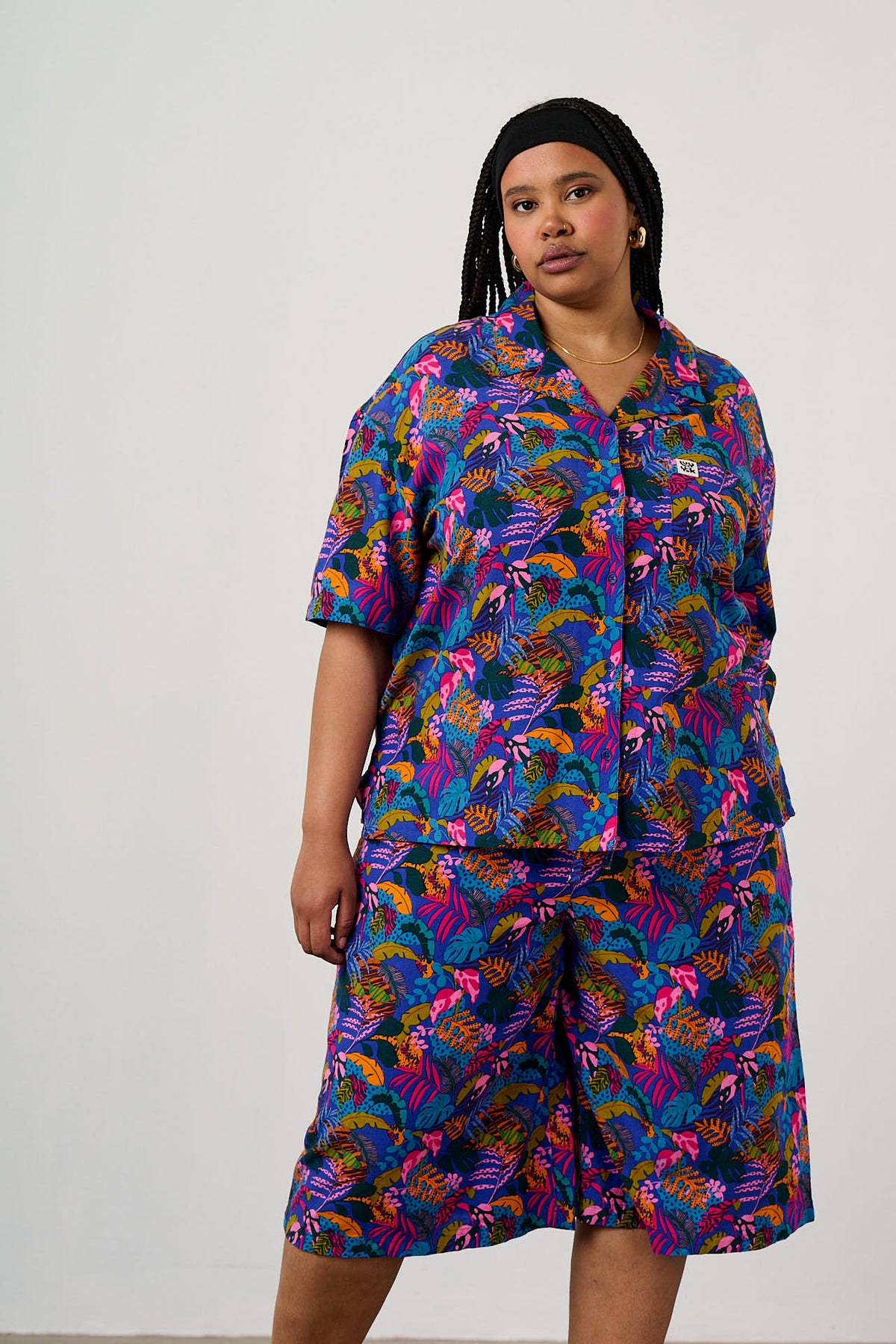 Cam Viscose Shirt Wild Expression Print