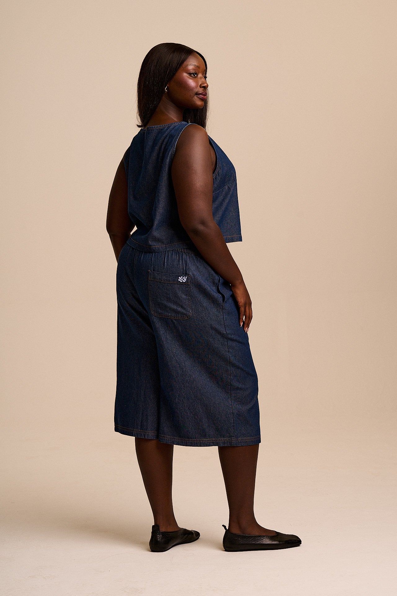 Carlos - Cotton Jorts in Indigo Blue