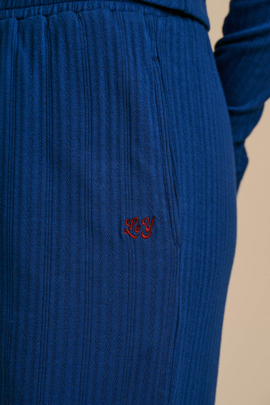 Celeste - Long Sleeve Pyjama in Blue and Burgundy