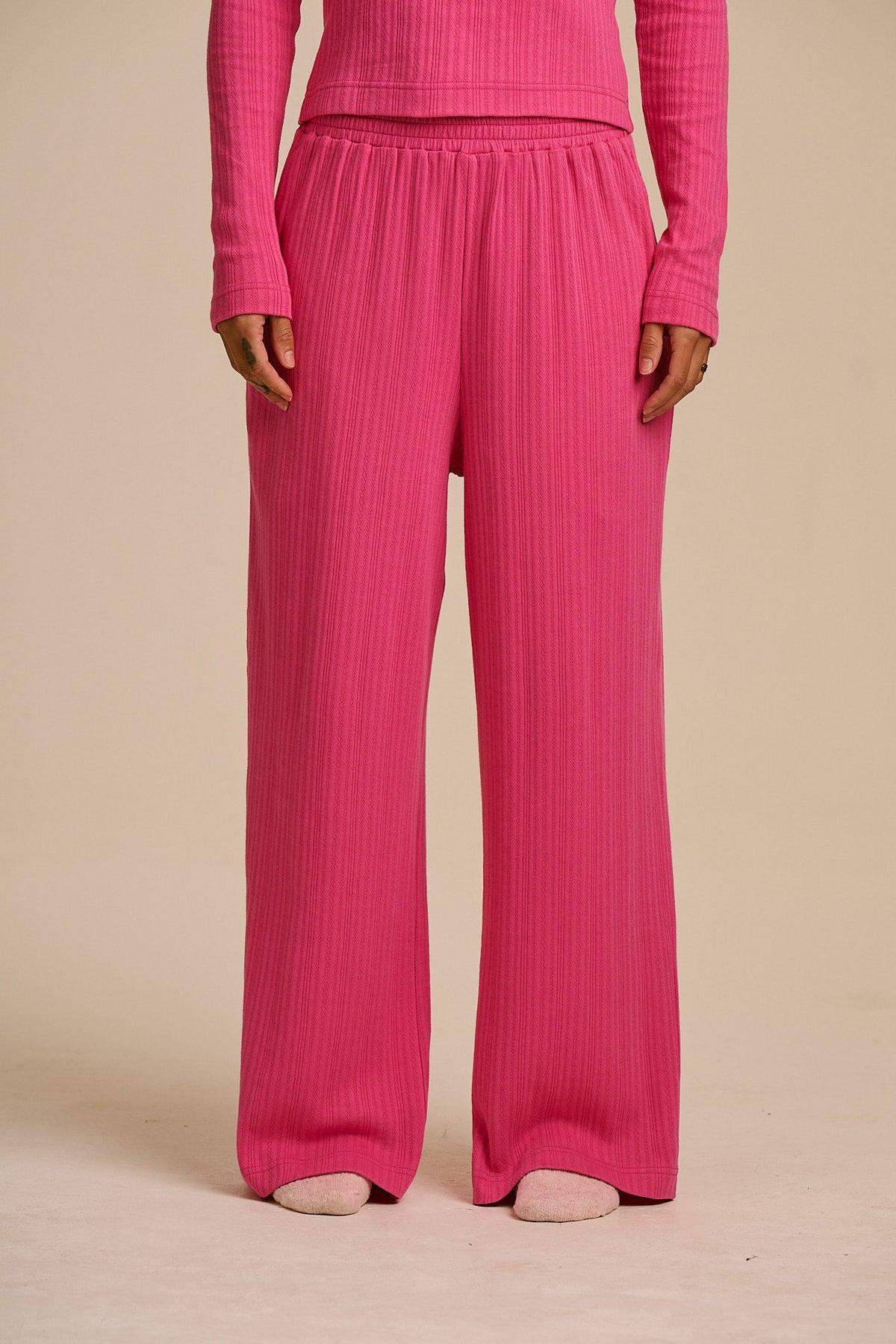 Celeste - Long Sleeve Pyjama in Pink and Green