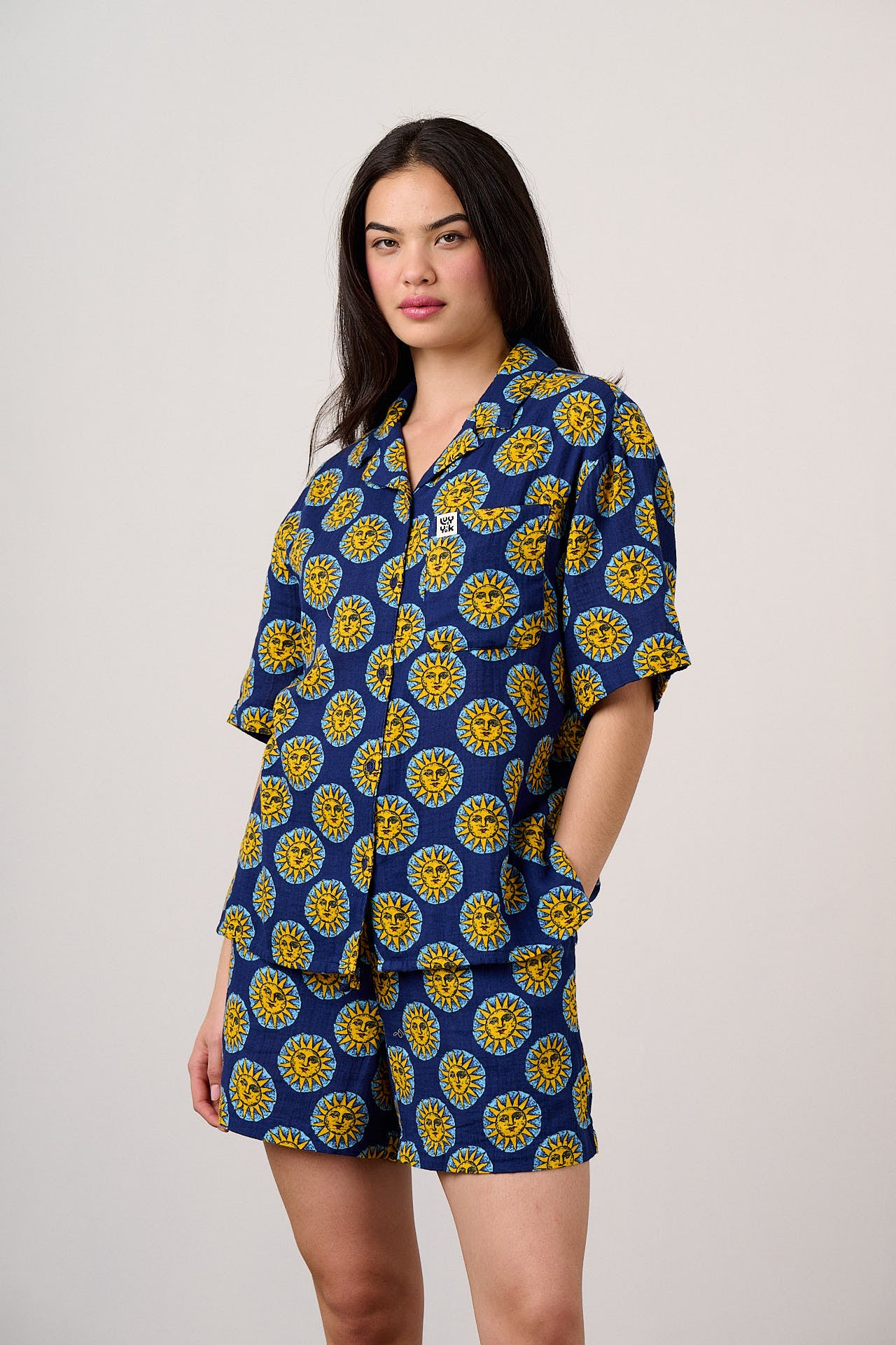 Charlie Cotton Shorts Cosmic Suns Print