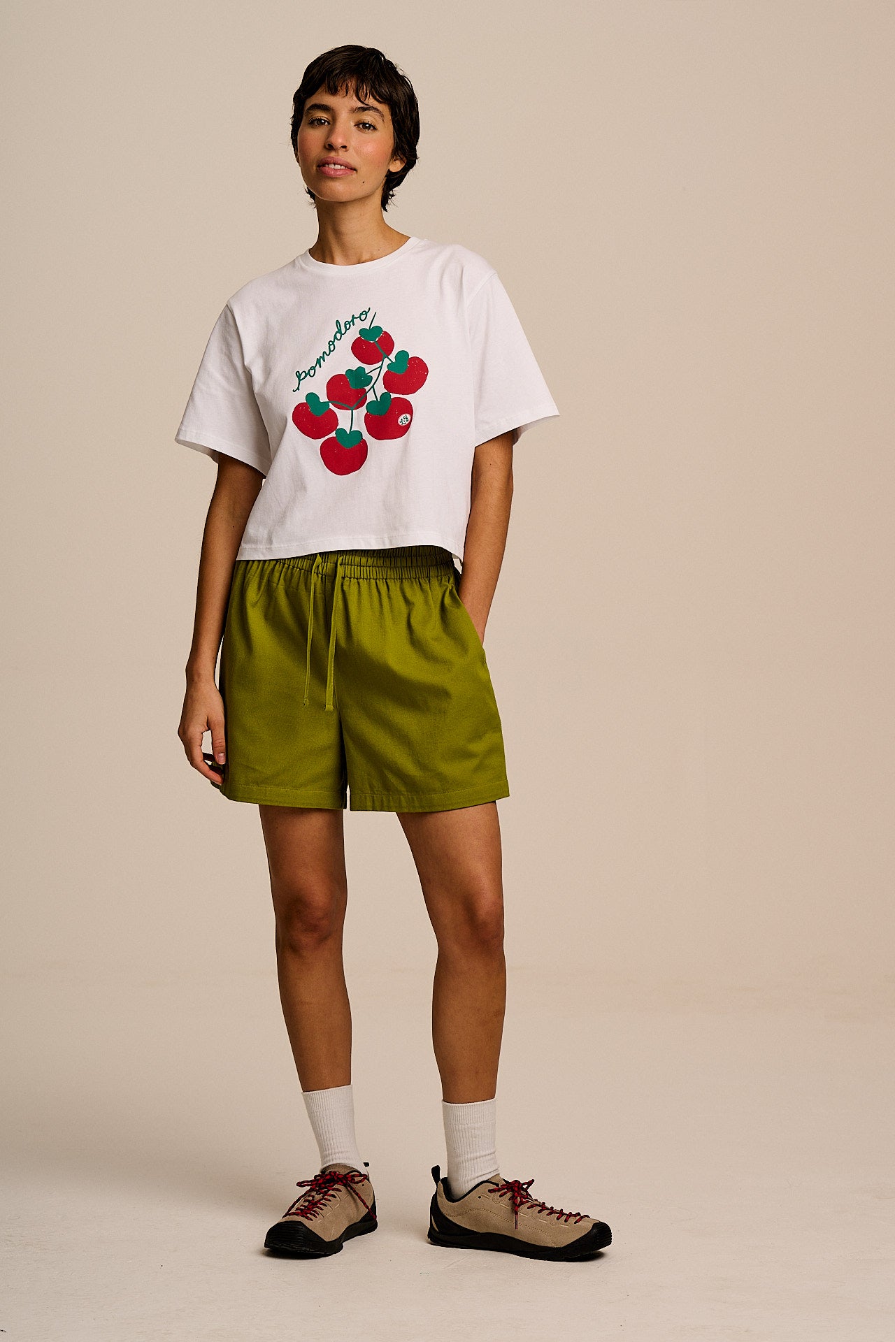 Charlie  - Cotton Shorts in Cypress Green