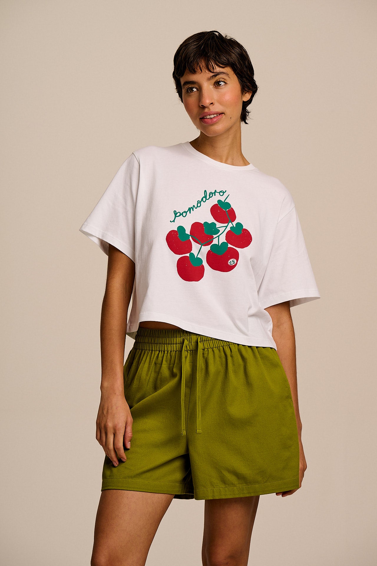 Charlie  - Cotton Shorts in Cypress Green