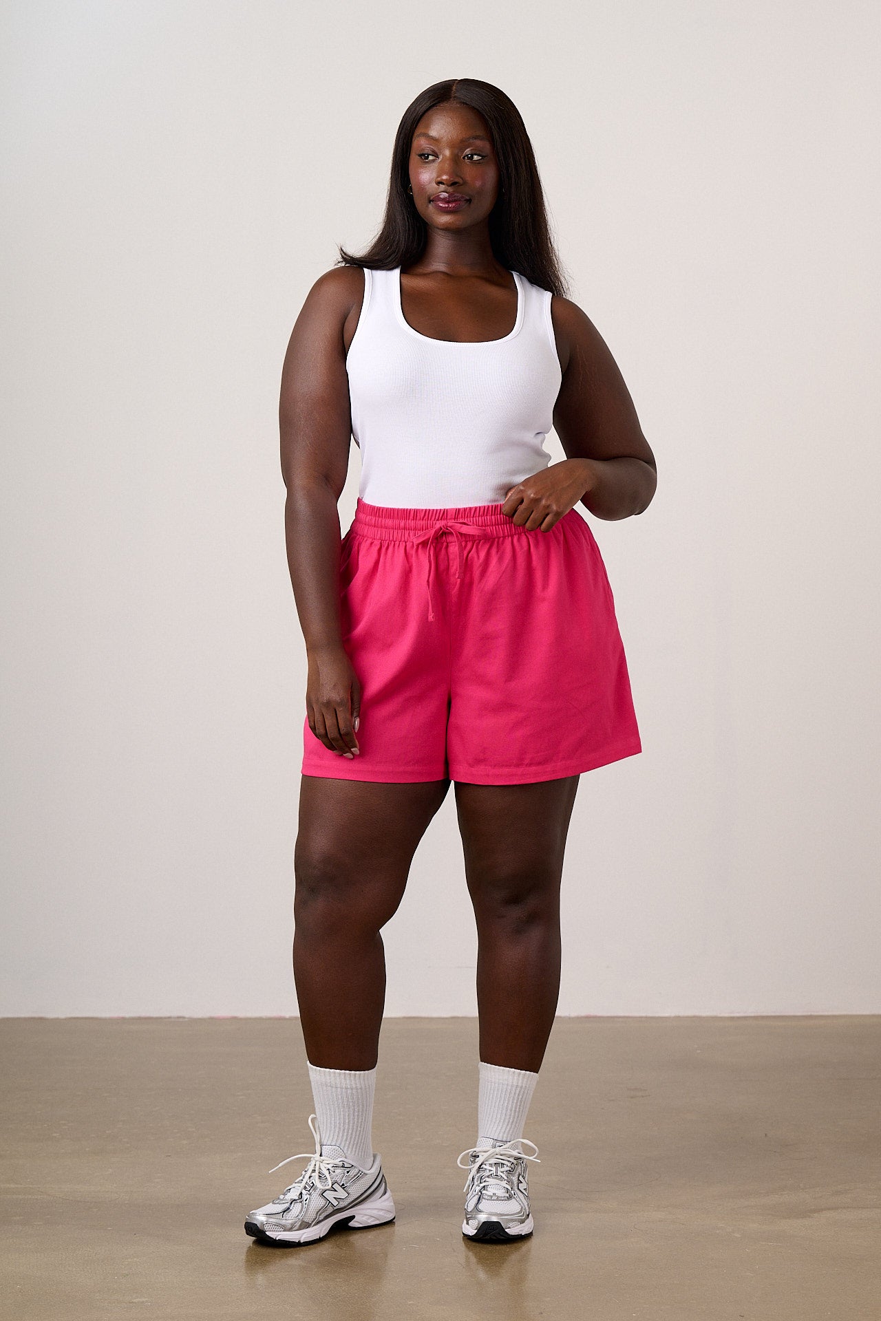 Charlie  - Cotton Beach Shorts in in Fuchsia Rose