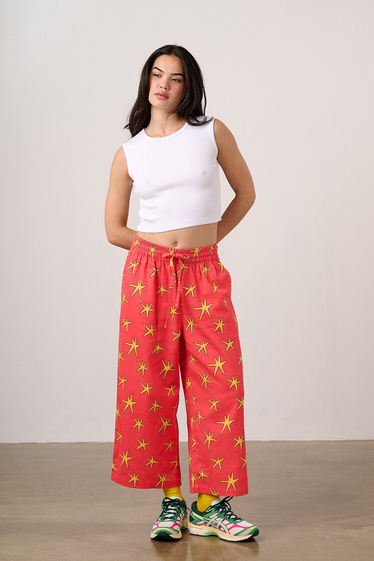 Bee Illustrates Pride 2026 - Chuck -  Wide Leg Cotton Trousers in Pink