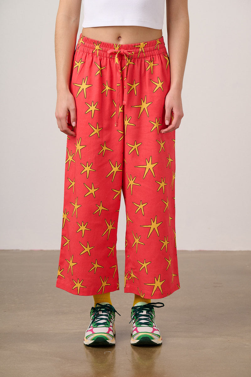 Bee Illustrates Pride 2026 - Chuck -  Wide Leg Cotton Trousers in Pink