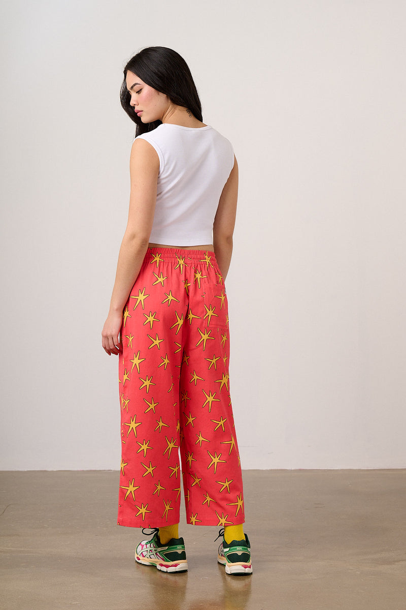 Bee Illustrates Pride 2026 - Chuck -  Wide Leg Cotton Trousers in Pink