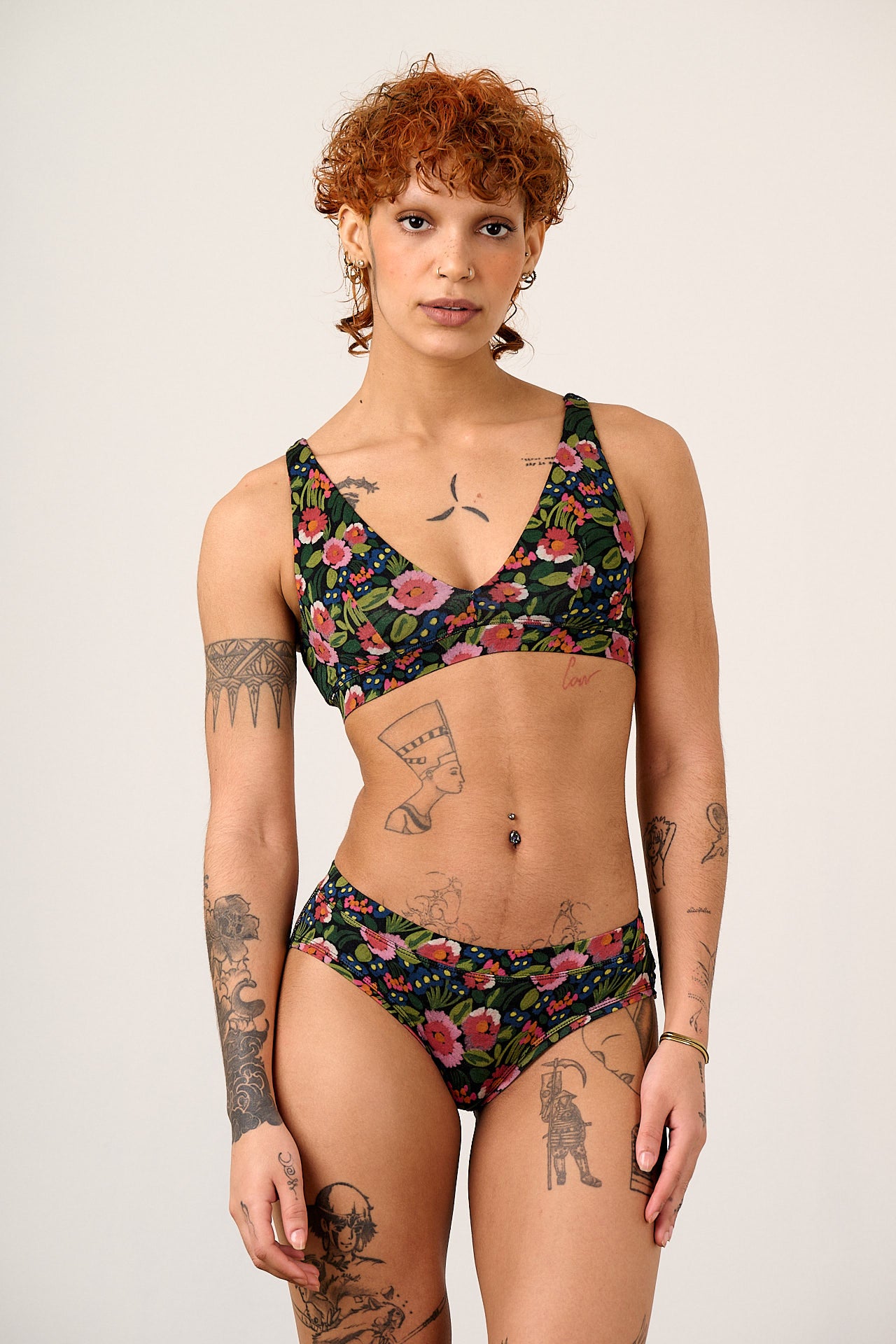 Clover - Viscose Bralette in Black Marie Print