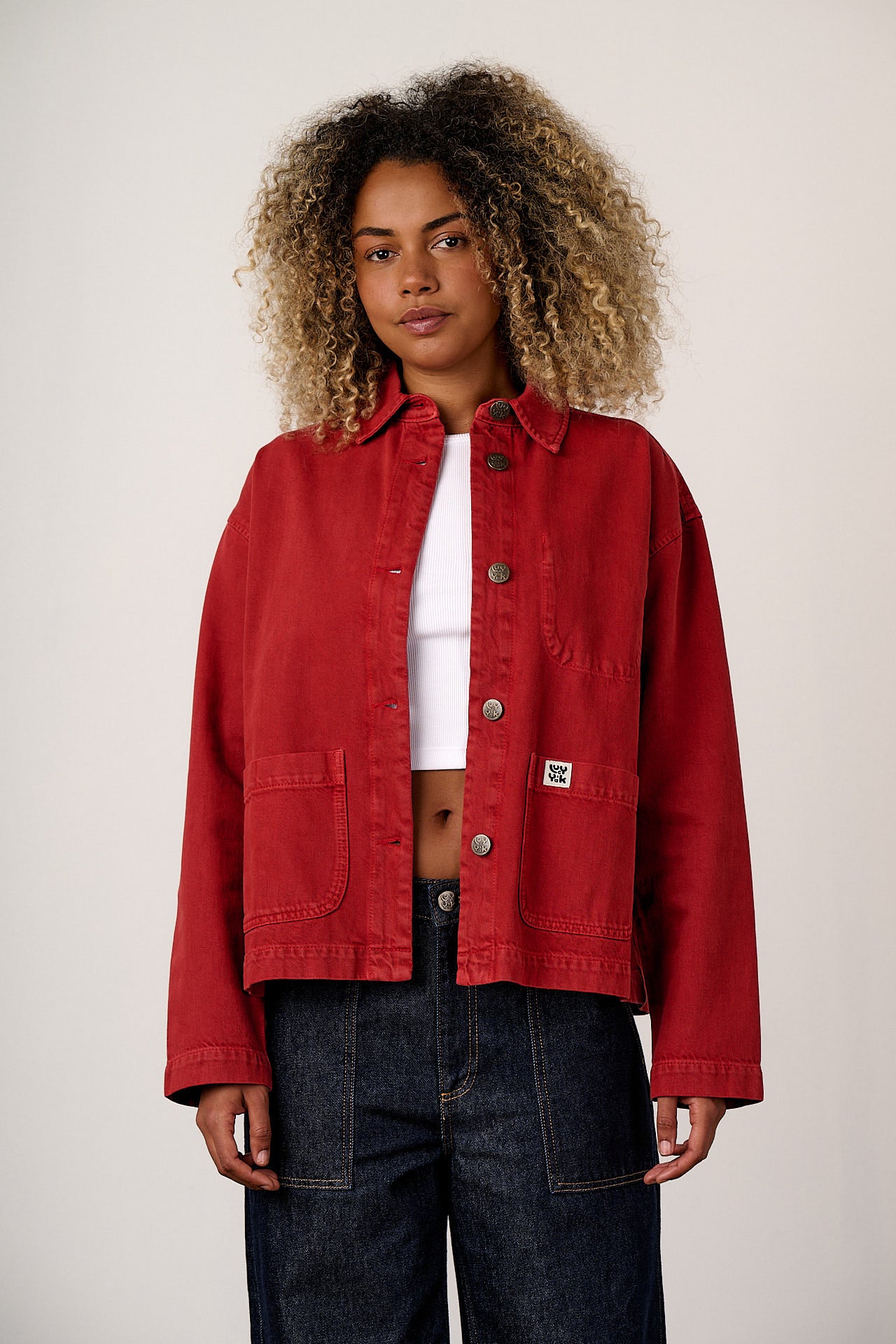 Connie - Denim Jacket in True Red Wash