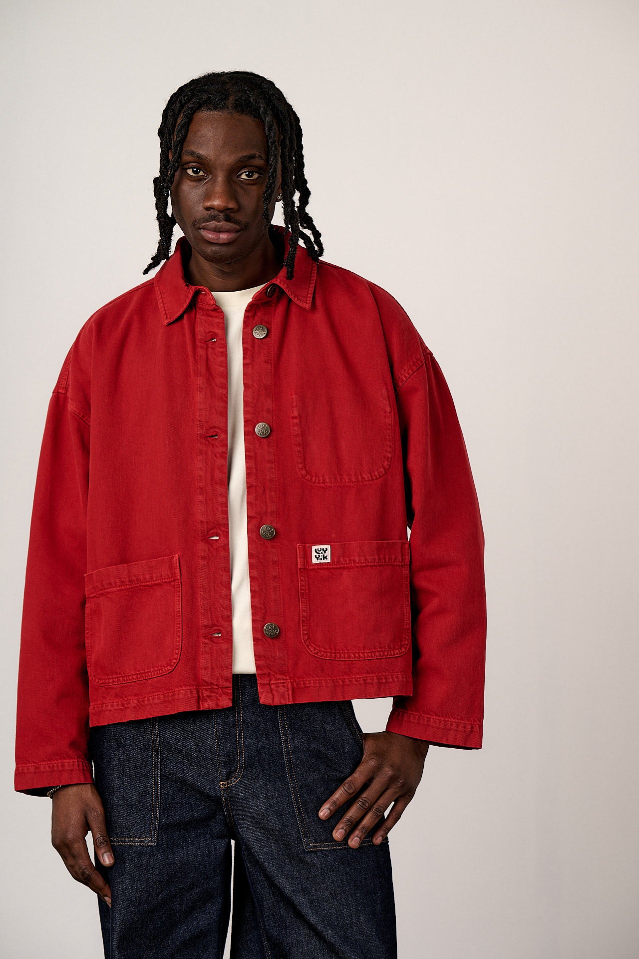 Connie - Denim Jacket in True Red Wash – Lucy & Yak