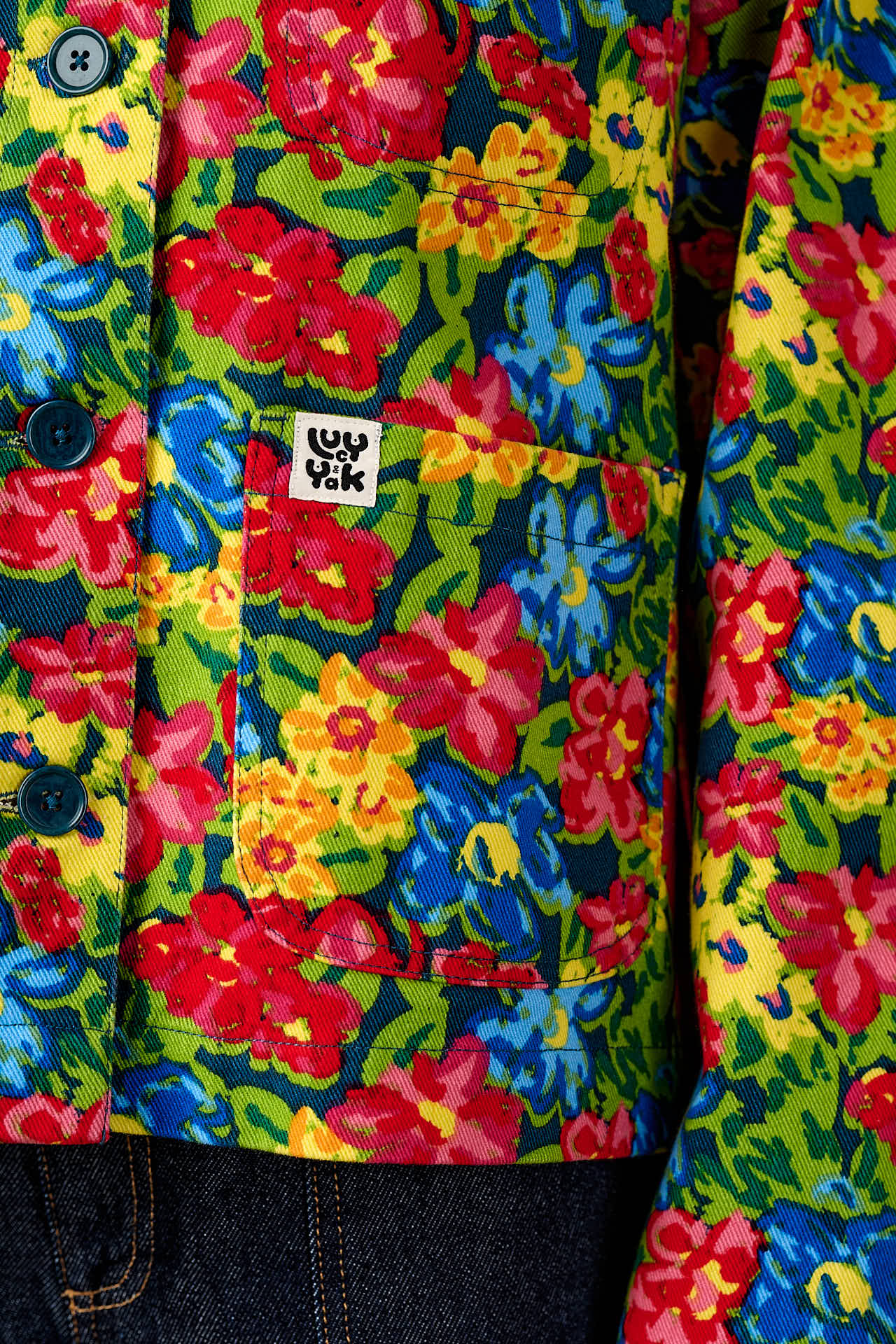 Connie - Cotton Jacket in 80s Scribbled Floral