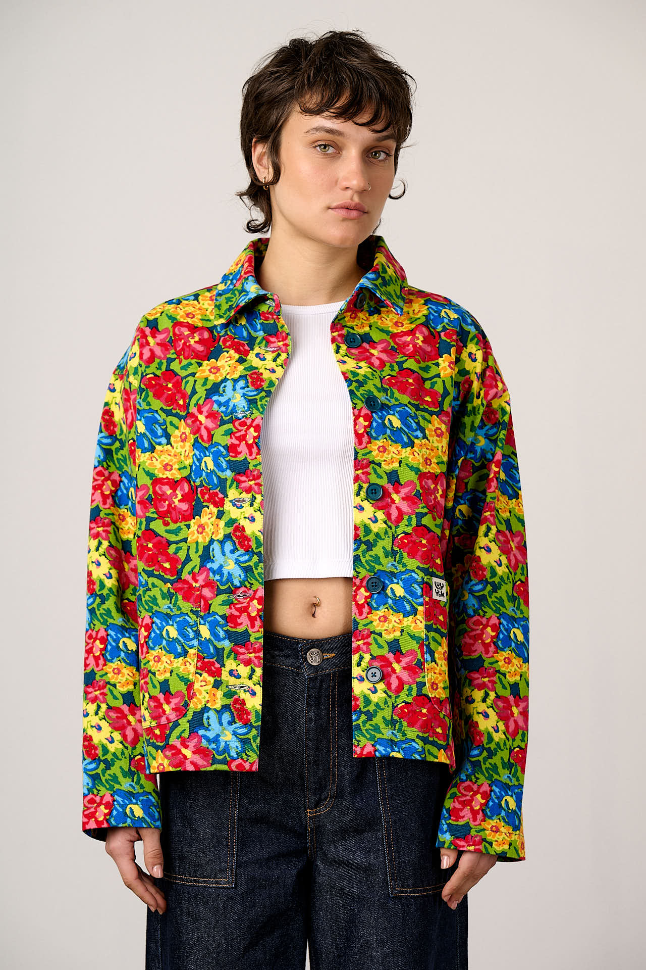 Connie - Cotton Jacket in 80s Scribbled Floral – Lucy & Yak