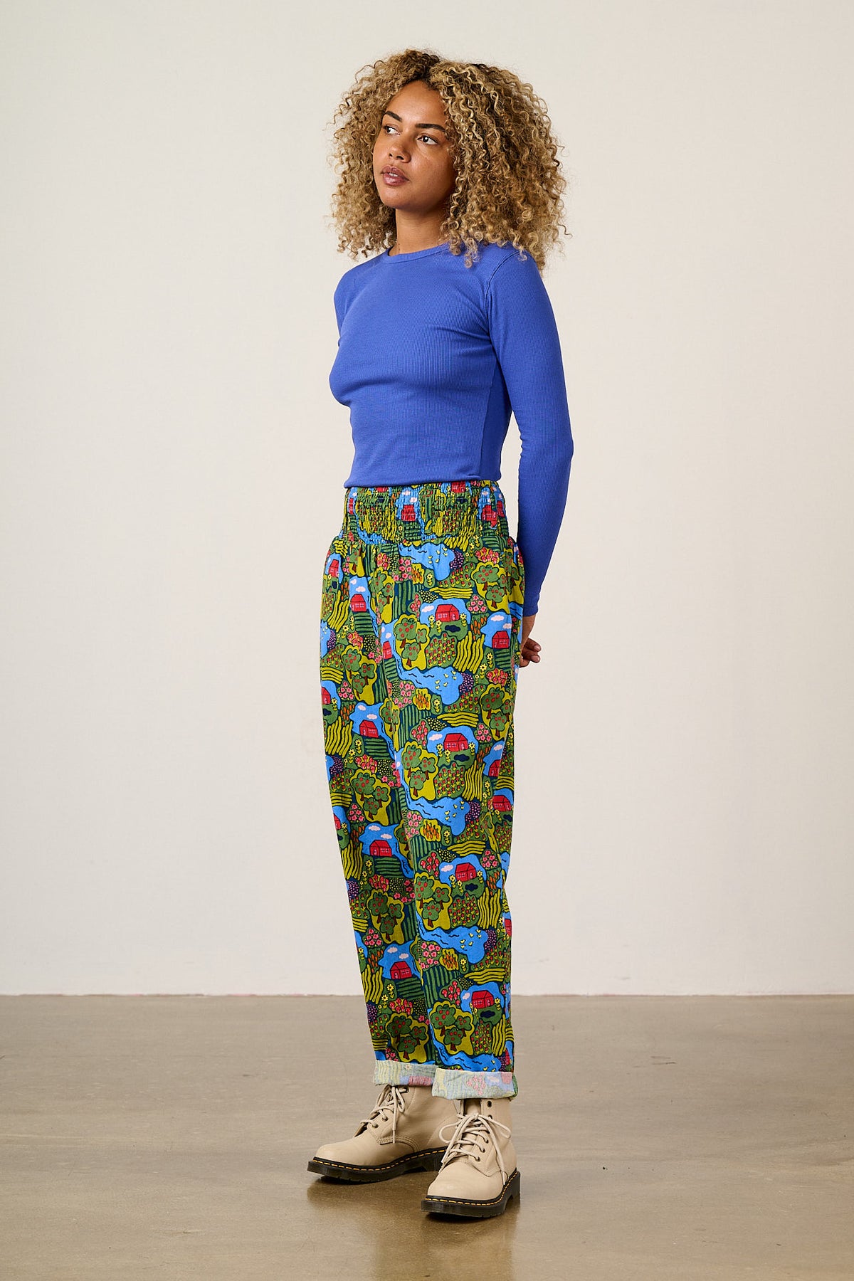 Alexa - Organic Cotton Trousers in Farmyard Scene