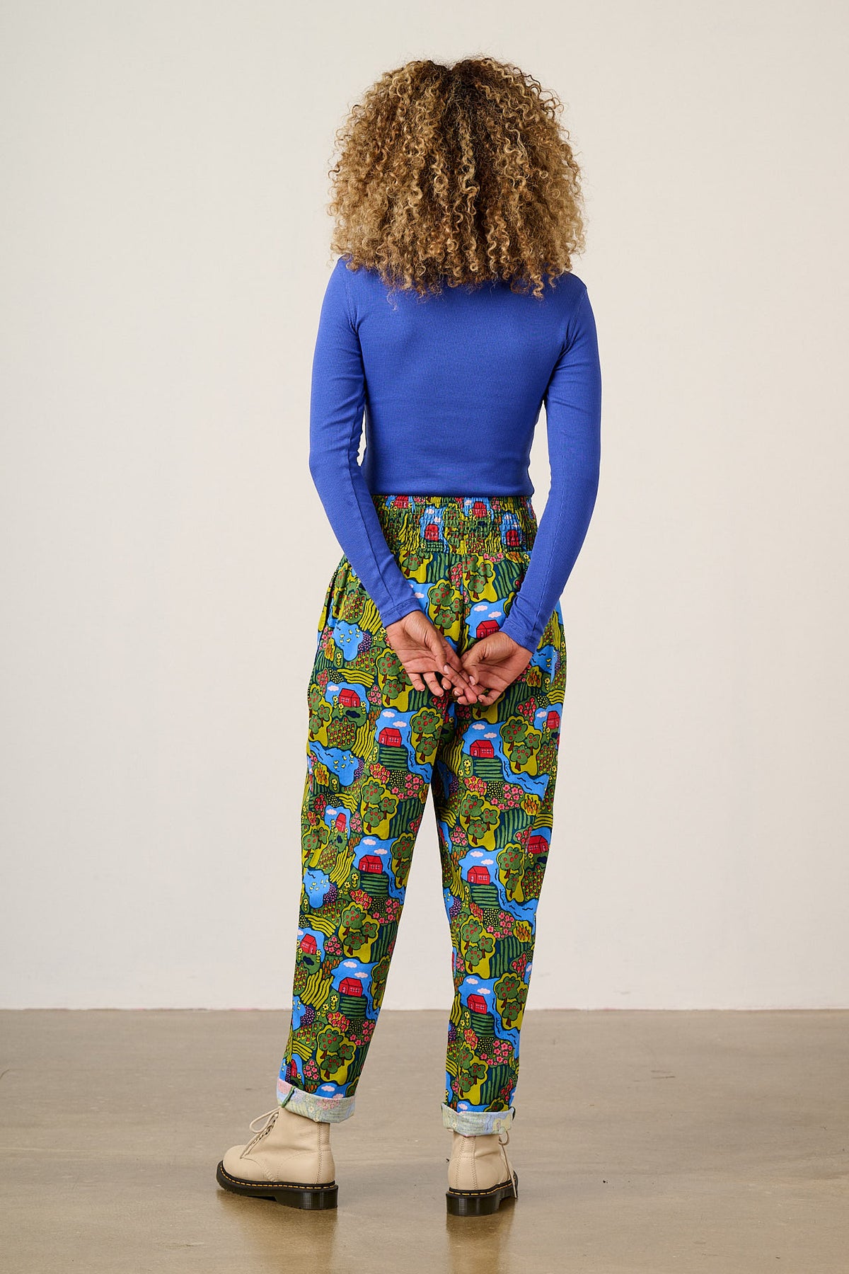 Alexa - Organic Cotton Trousers in Farmyard Scene