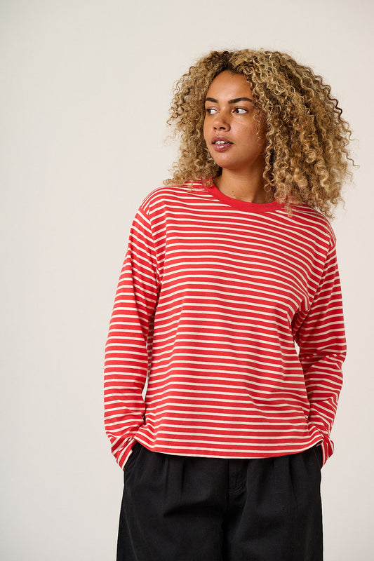 Mysen - Organic Cotton Long Sleeve in Red Stripe