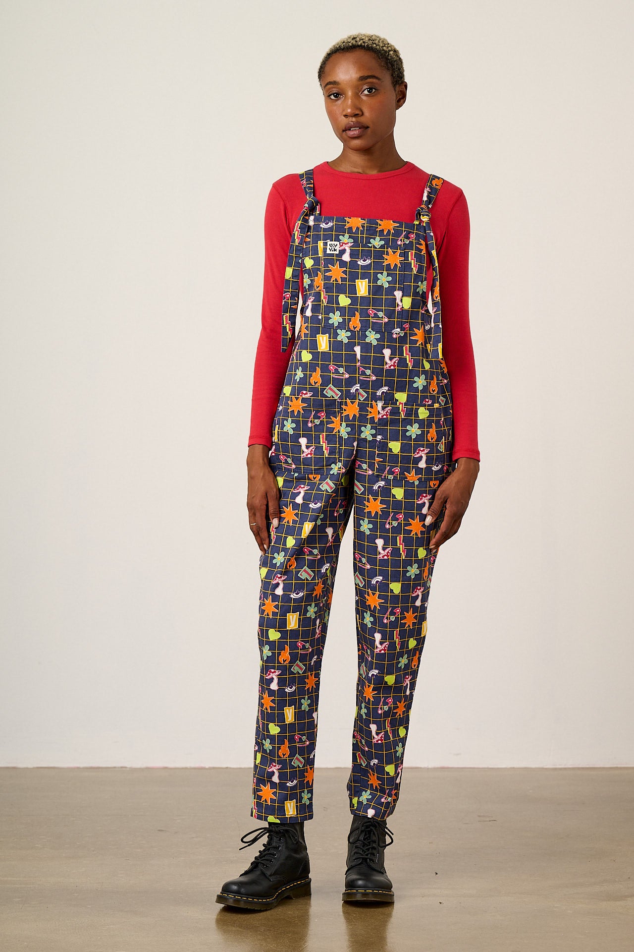 Original - Cotton Dungaree in Punk Energy Grid Motif