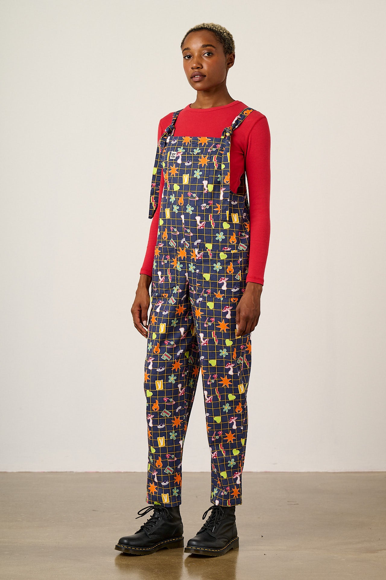 Original - Cotton Dungaree in Punk Energy Grid Motif
