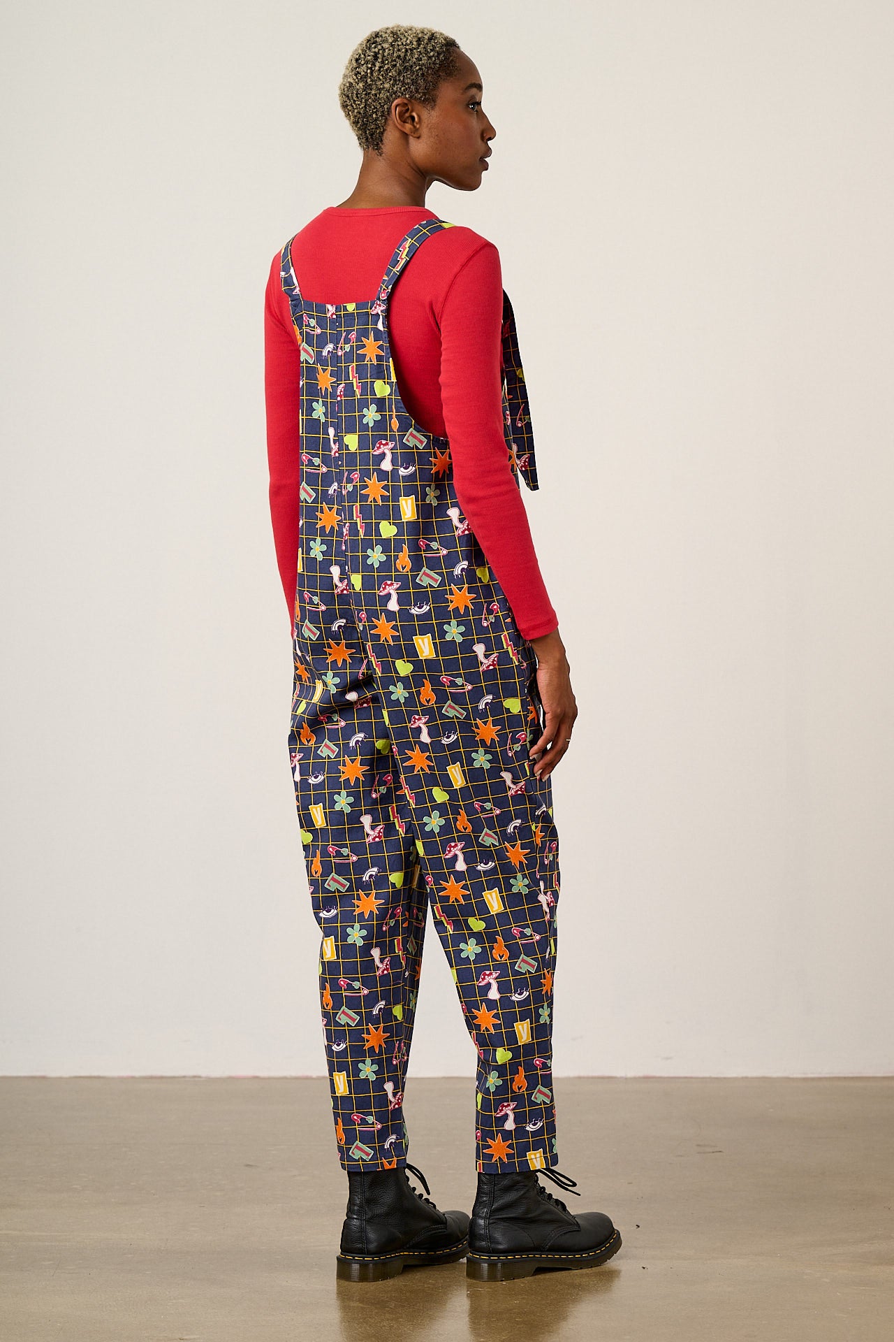 Original - Cotton Dungaree in Punk Energy Grid Motif