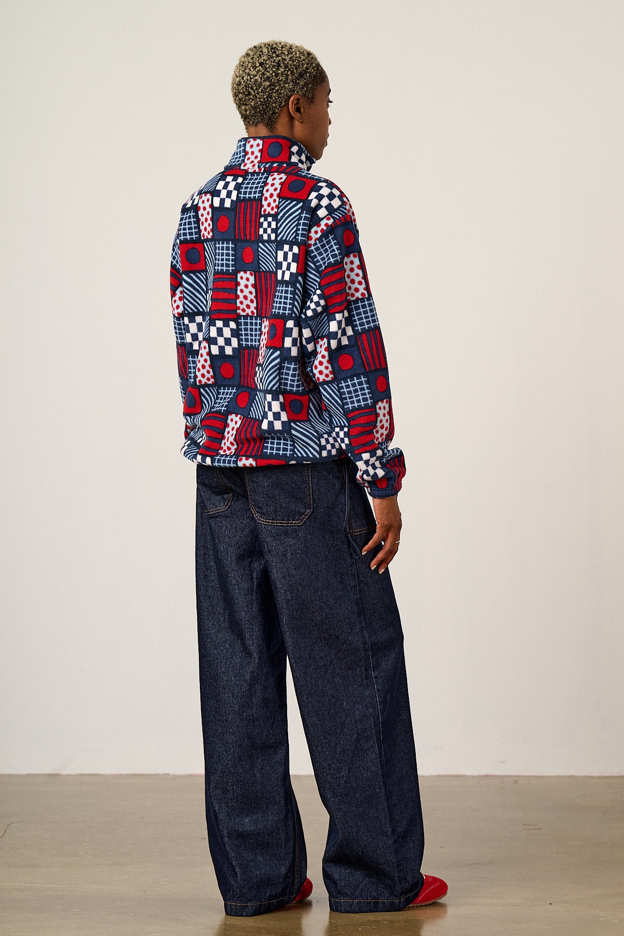 Stevie - Fleece in Ahoy There Checkerboard