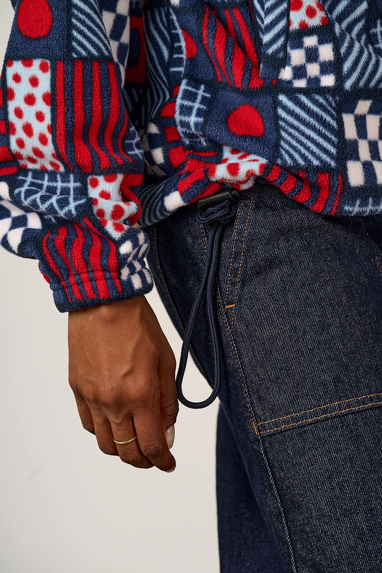 Stevie - Fleece in Ahoy There Checkerboard