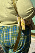 Chuck - Wide Leg Cotton Trousers in Green & Blue Elsie Tartan Print