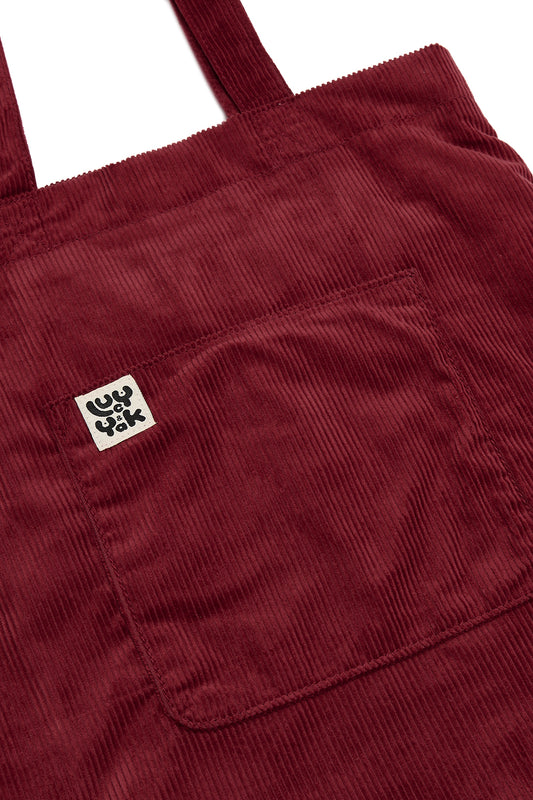 Corduroy Tote Bag in Maroon