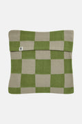 Polar Fleece Cushion Cover in Green Checkerboard Print