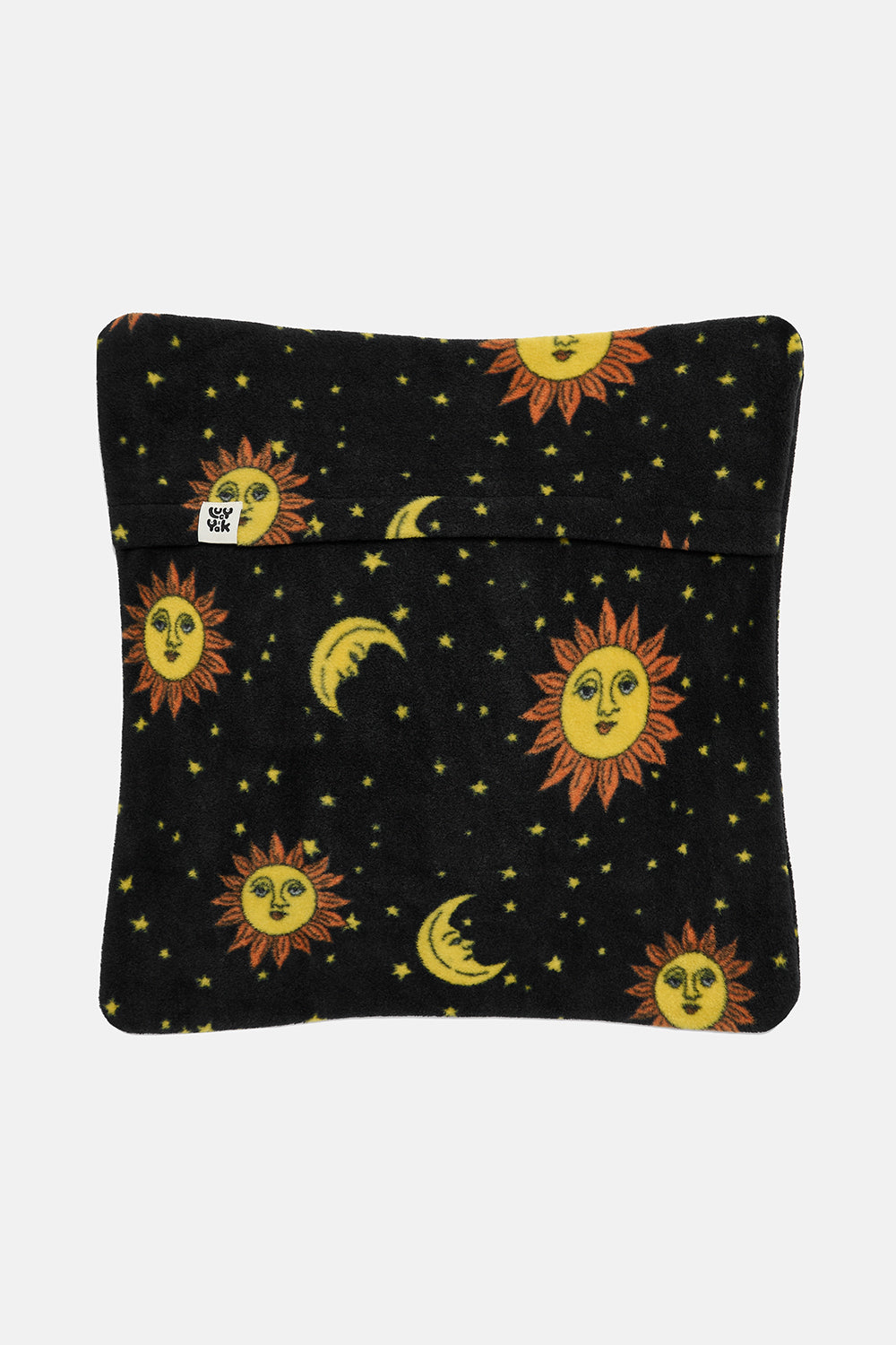 Bruna - Polar Fleece Cushion Cover in Black Orion Print