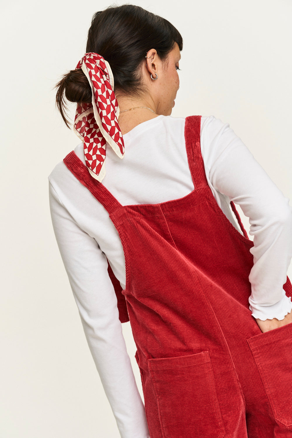 Red corduroy deals dungaree dress