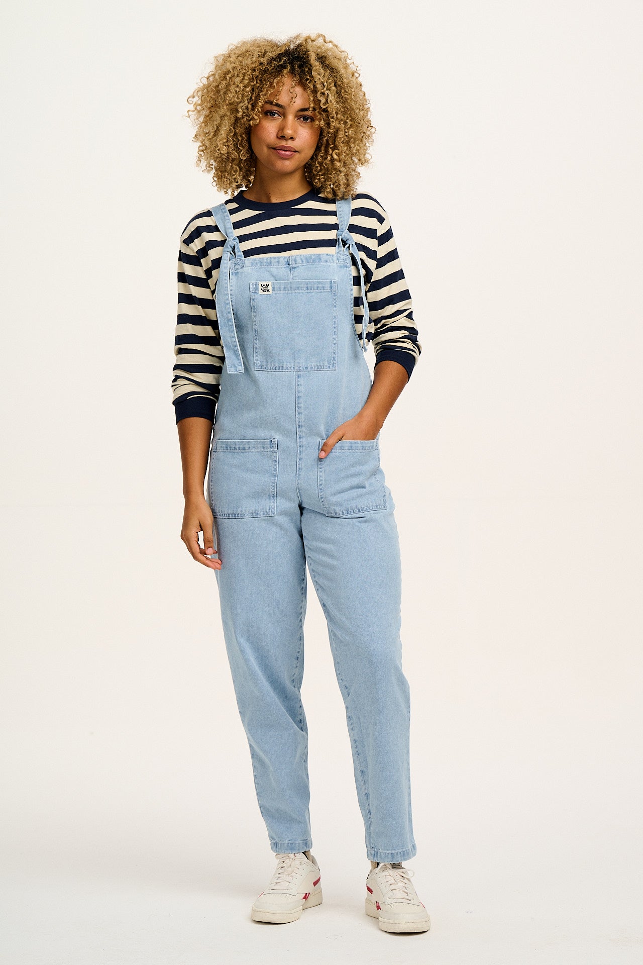 Original - Denim Dungarees in Light Wash Blue