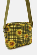 Dara - Crossbody Twill Bag in Green Sunday Sunflowers Print