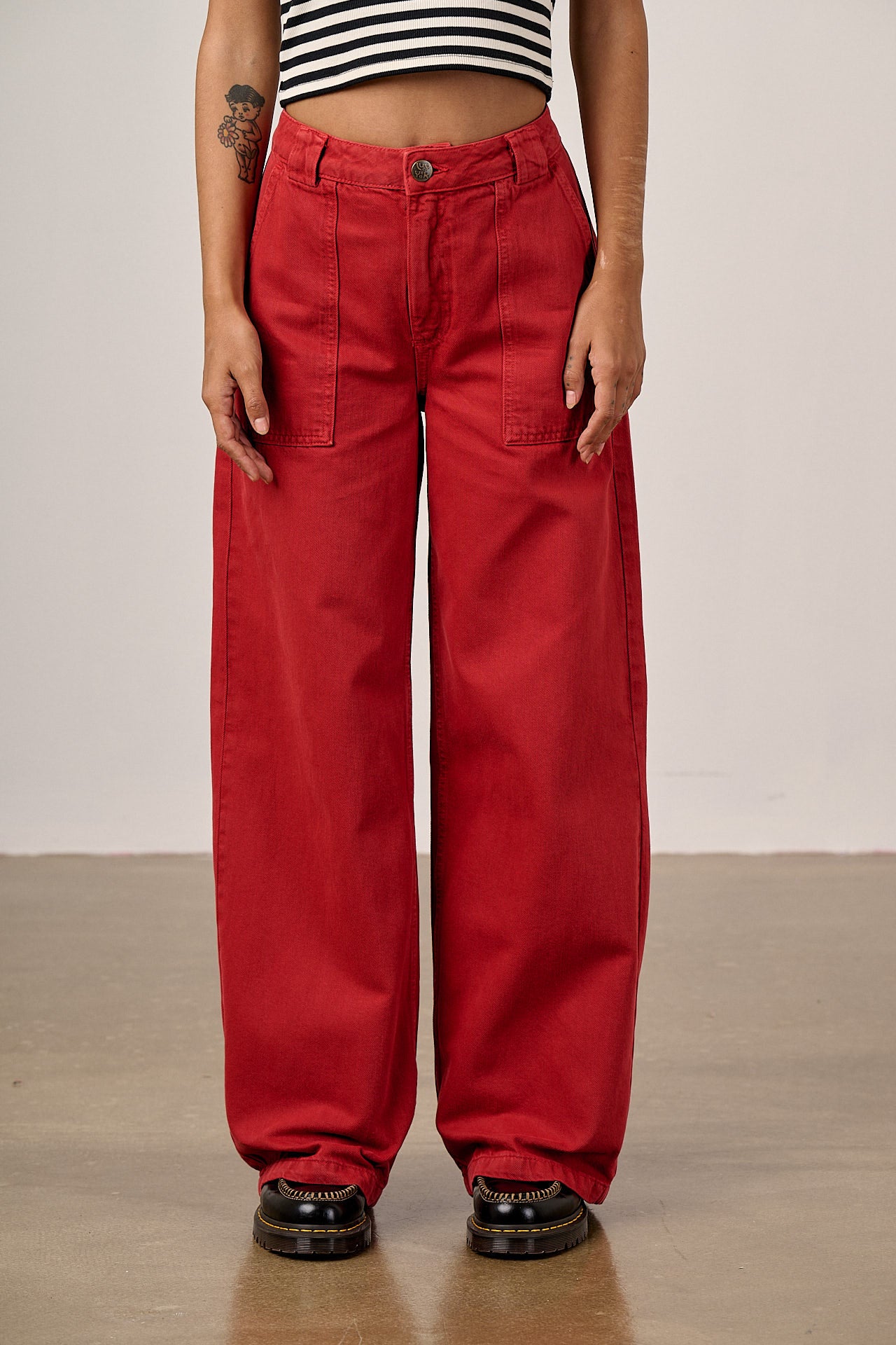Delores - Wide Leg Denim Jeans in Red Wash – Lucy & Yak