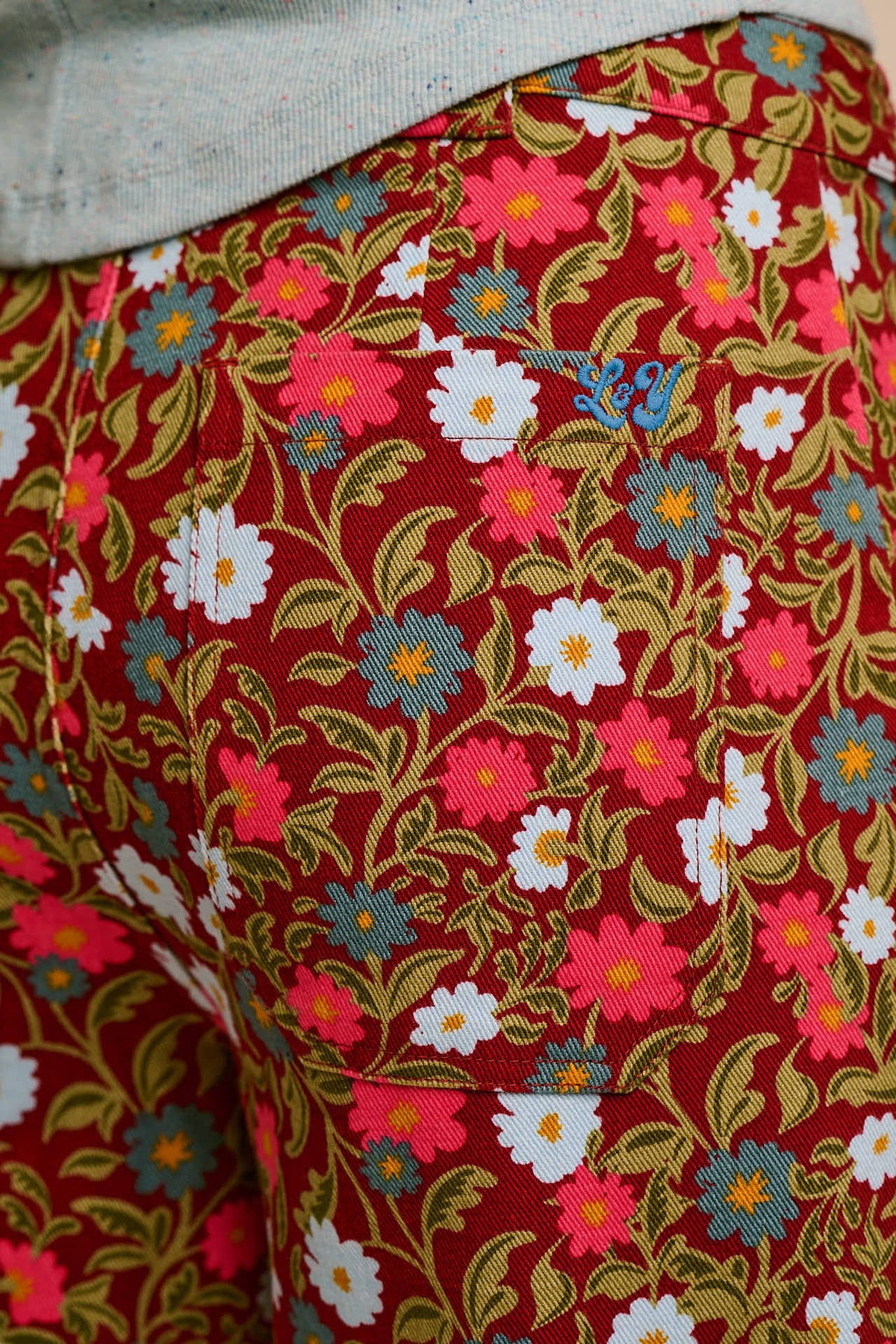 Delores - Wide Leg Cotton Trousers in Palace Floral Print