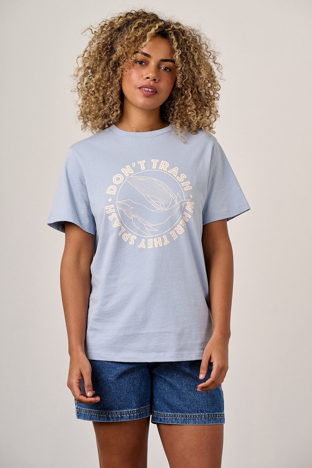 Denver Cotton T Shirt Whale Splash Print