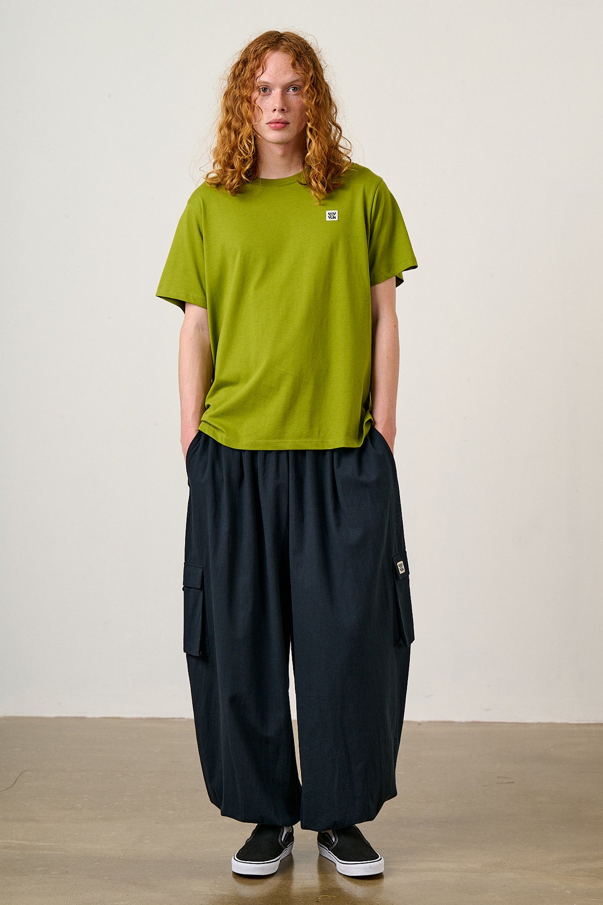 Rumi - Brushed Cotton Balloon Trousers in Black