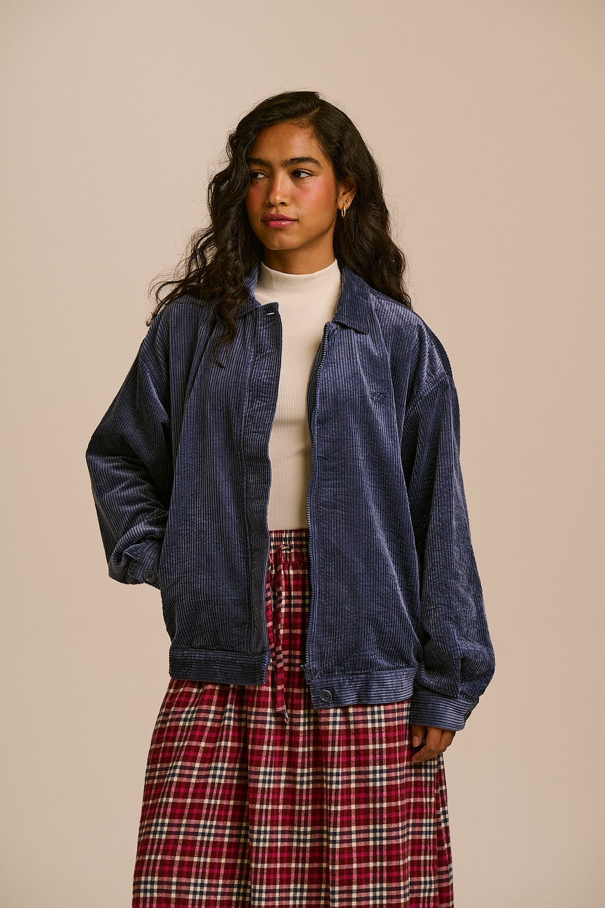 Devan - Cotton Corduroy Jacket in Blue