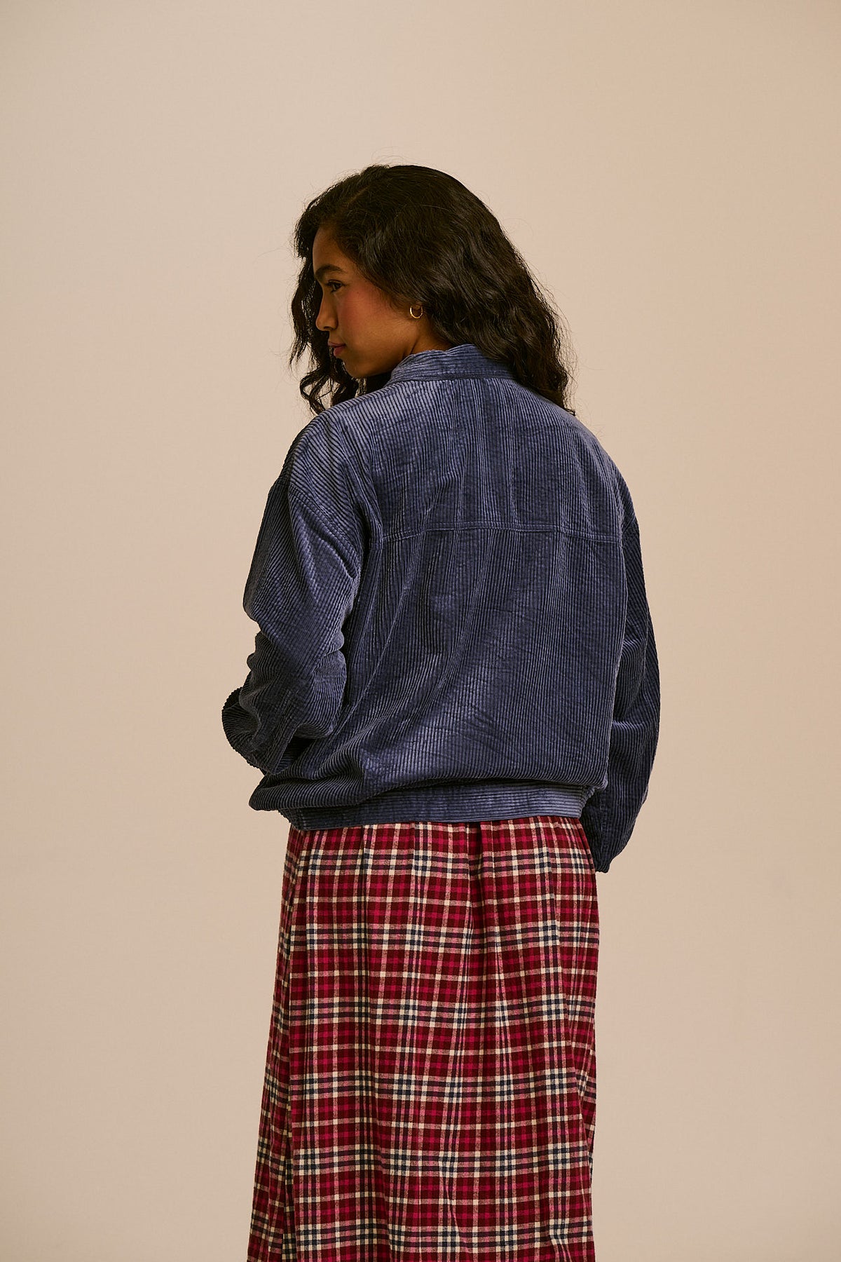 Devan - Cotton Corduroy Jacket in Blue
