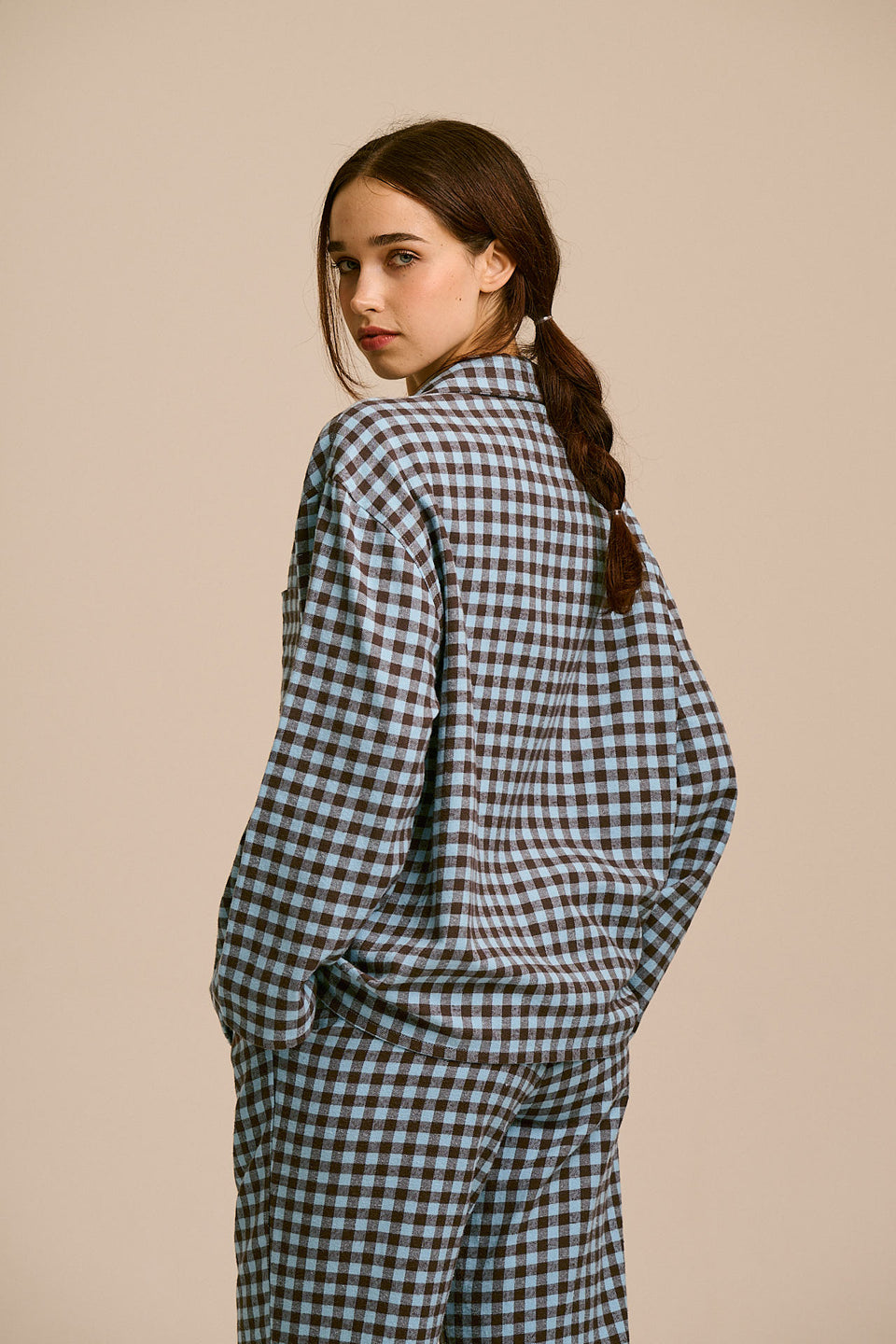 Dreamer - Pyjamas in Blue and Brown Checkerboard