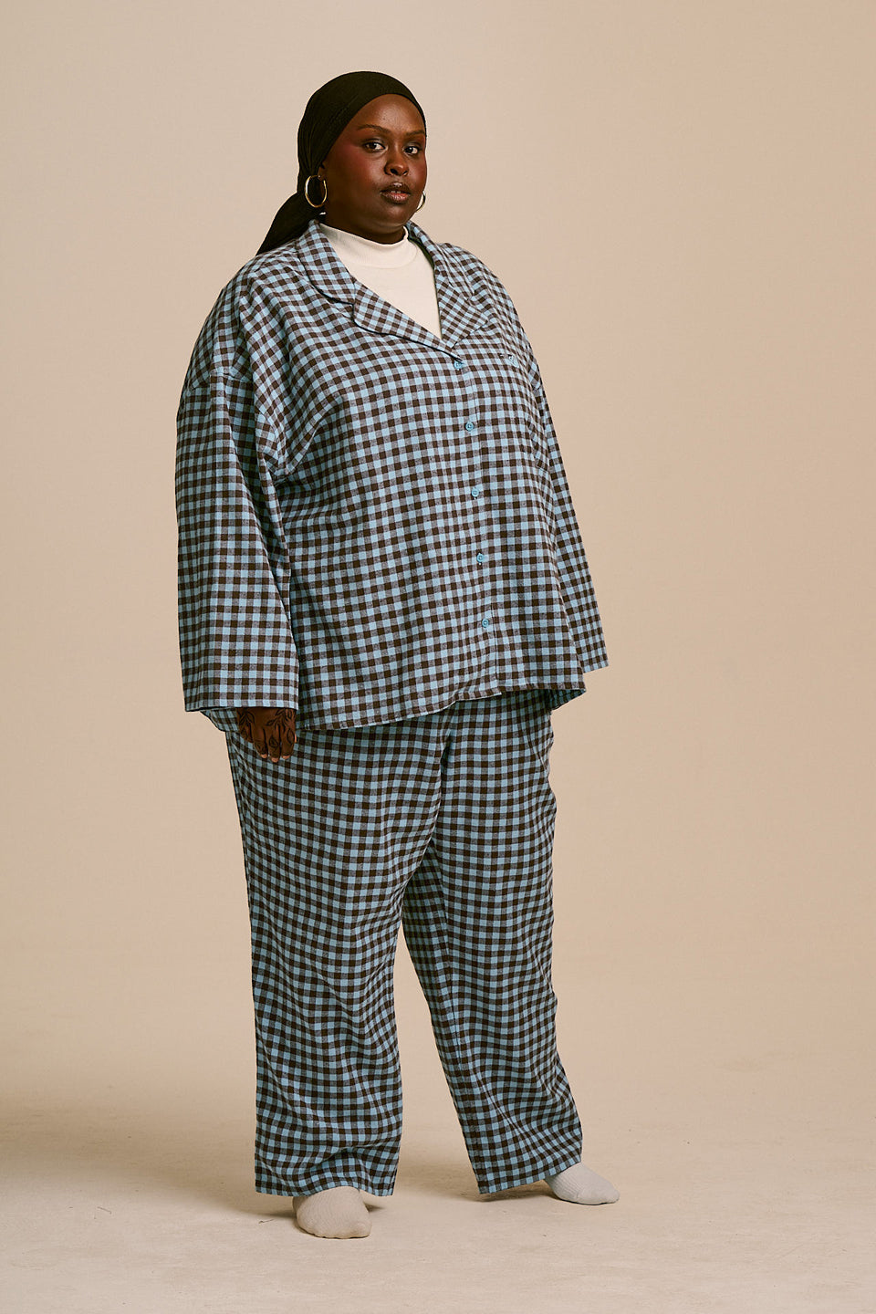 Dreamer - Pyjamas in Blue and Brown Checkerboard