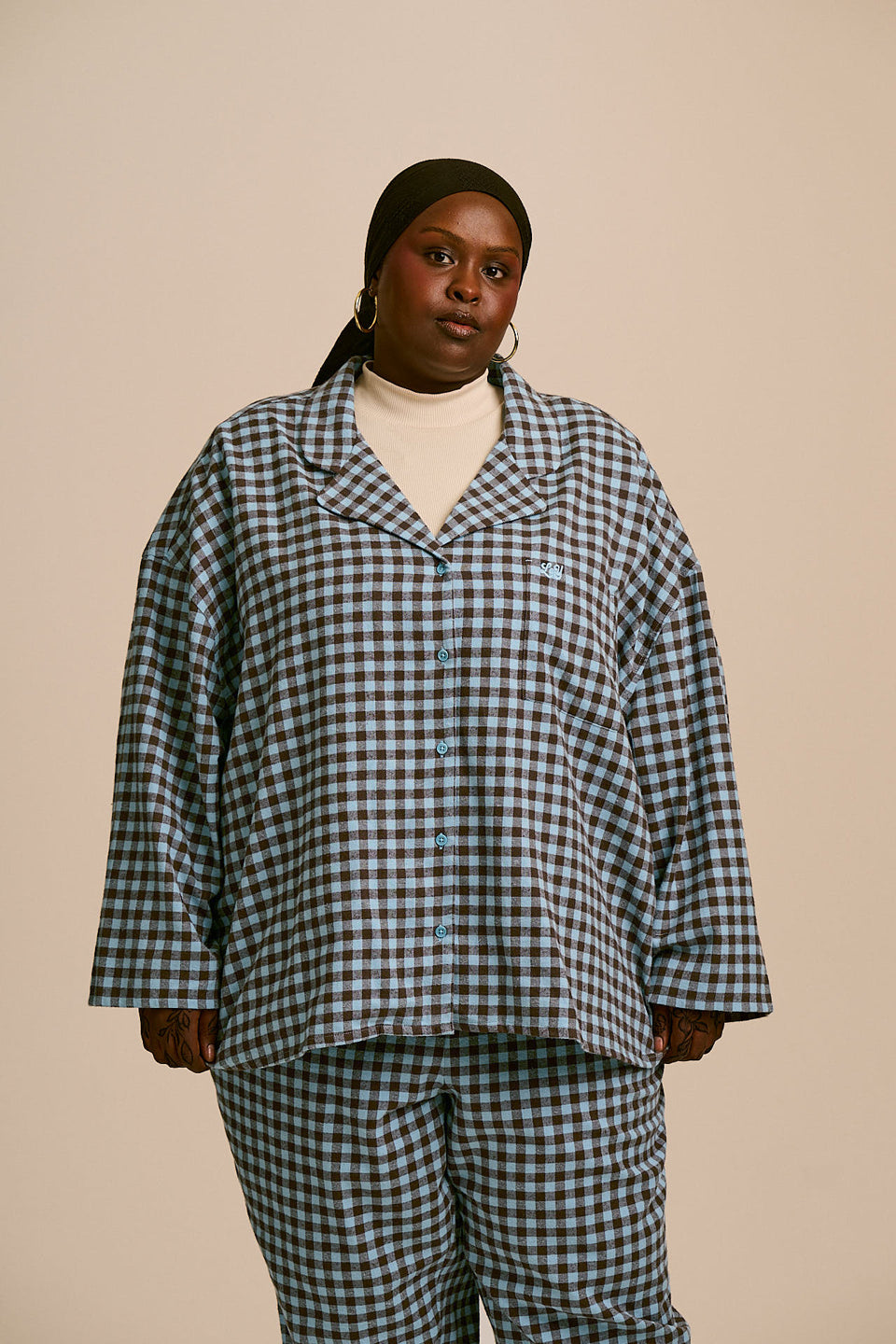 Dreamer - Pyjamas in Blue and Brown Checkerboard