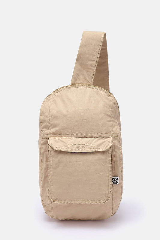 Dora - Cotton Crossbody Backpack in Beige