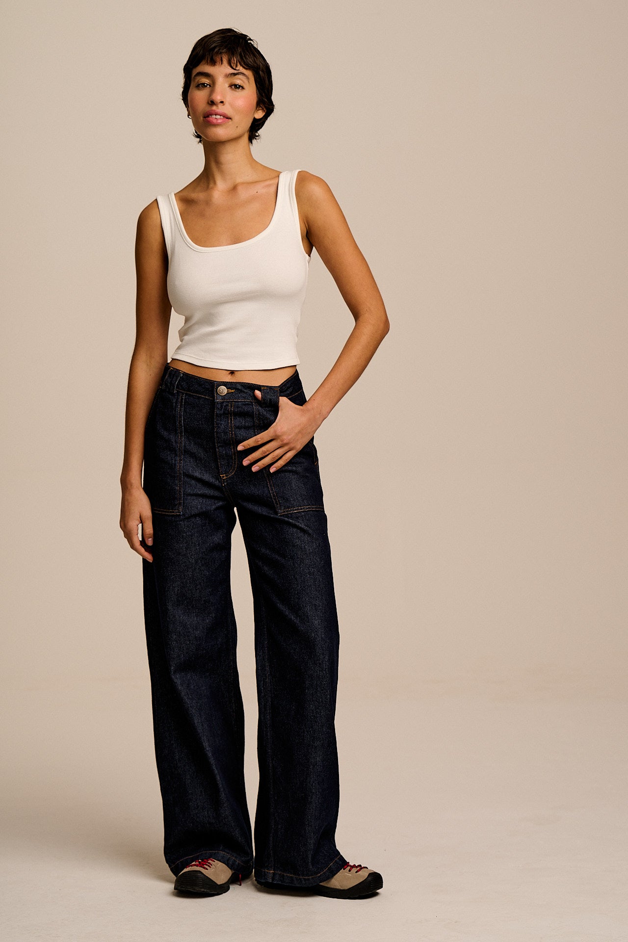 Eden - Cotton Vest in Ecru