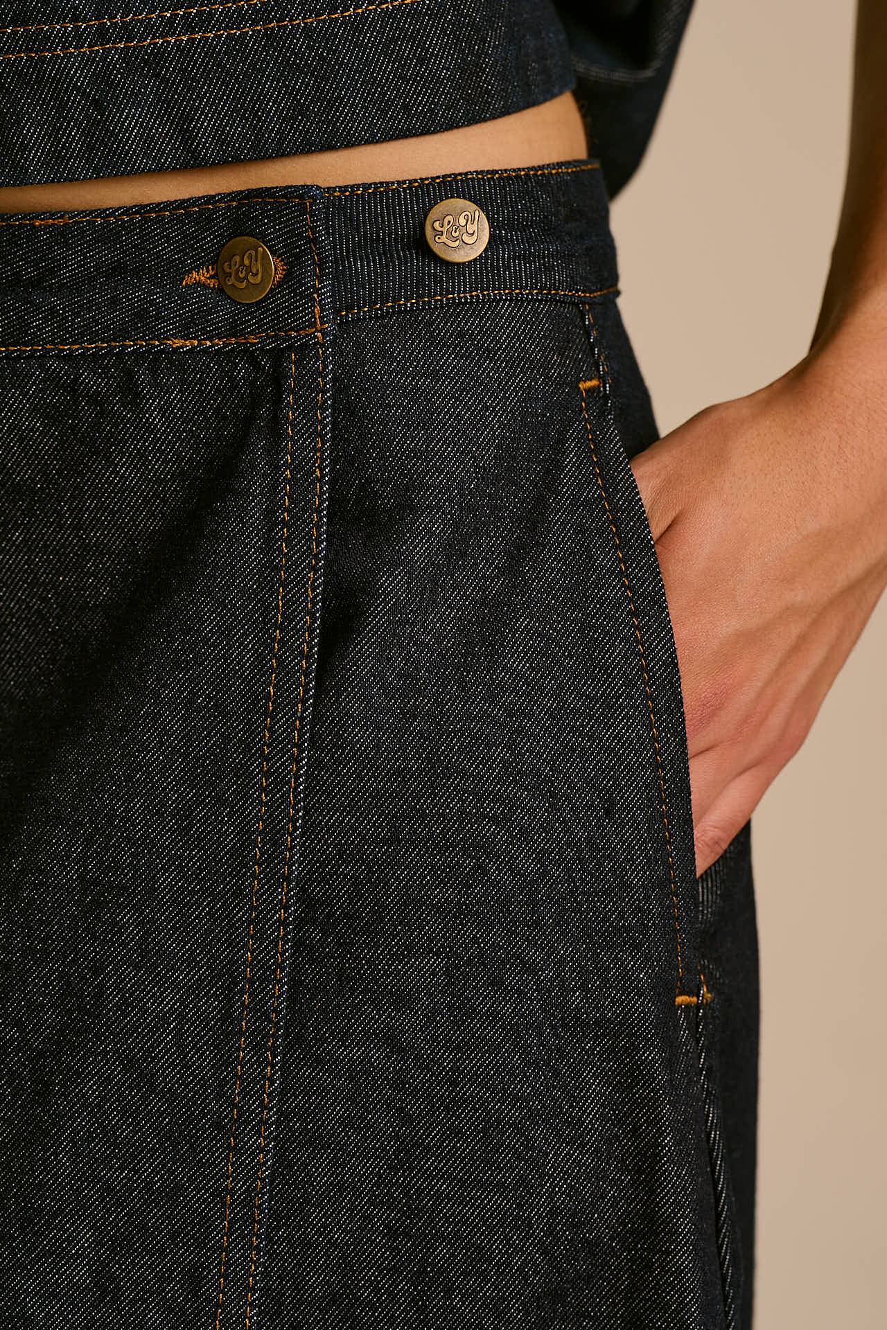 Miley - Denim Wrap Skirt in Indigo Denim