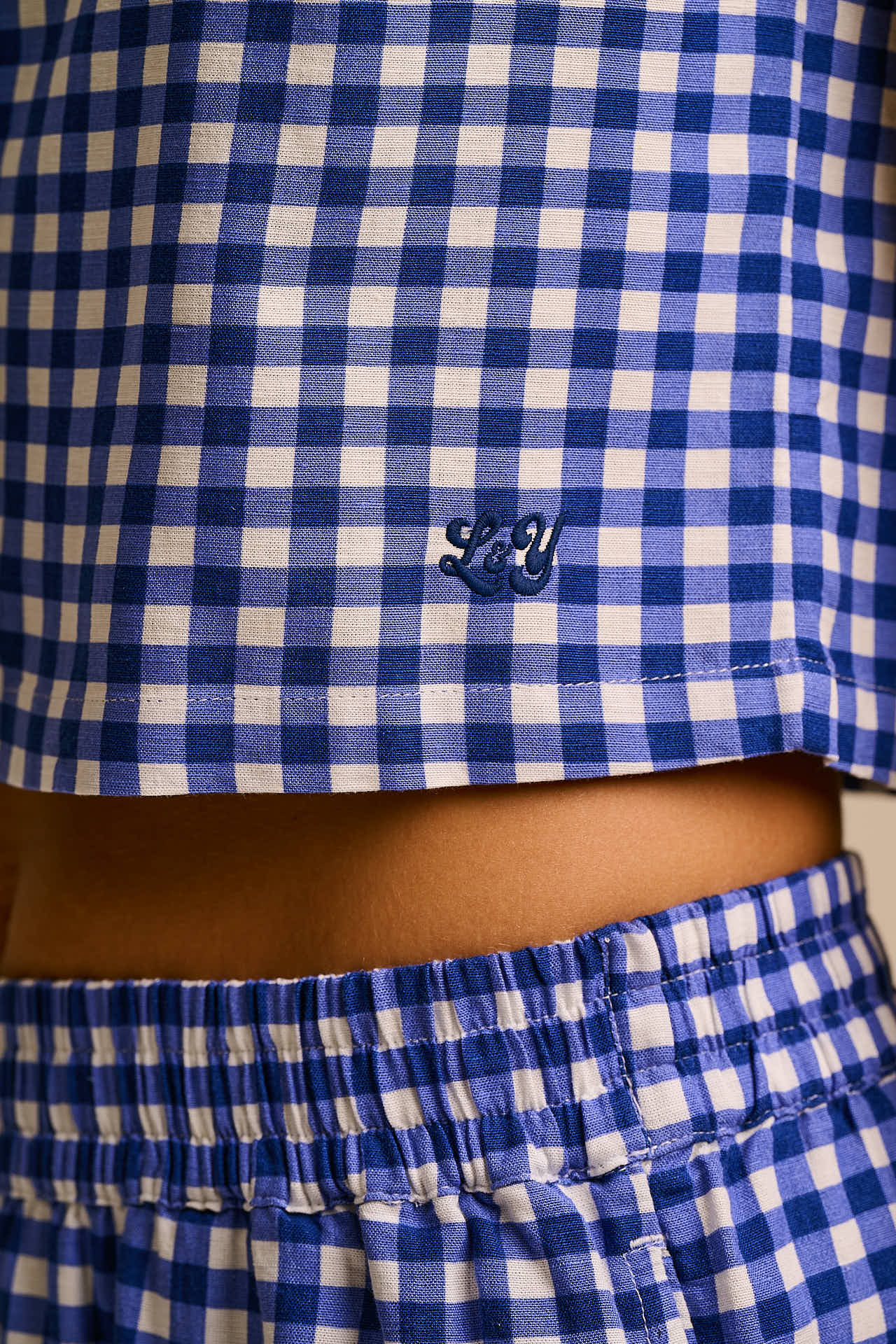 Etoile - Cotton Button Up Tank in Blue Check