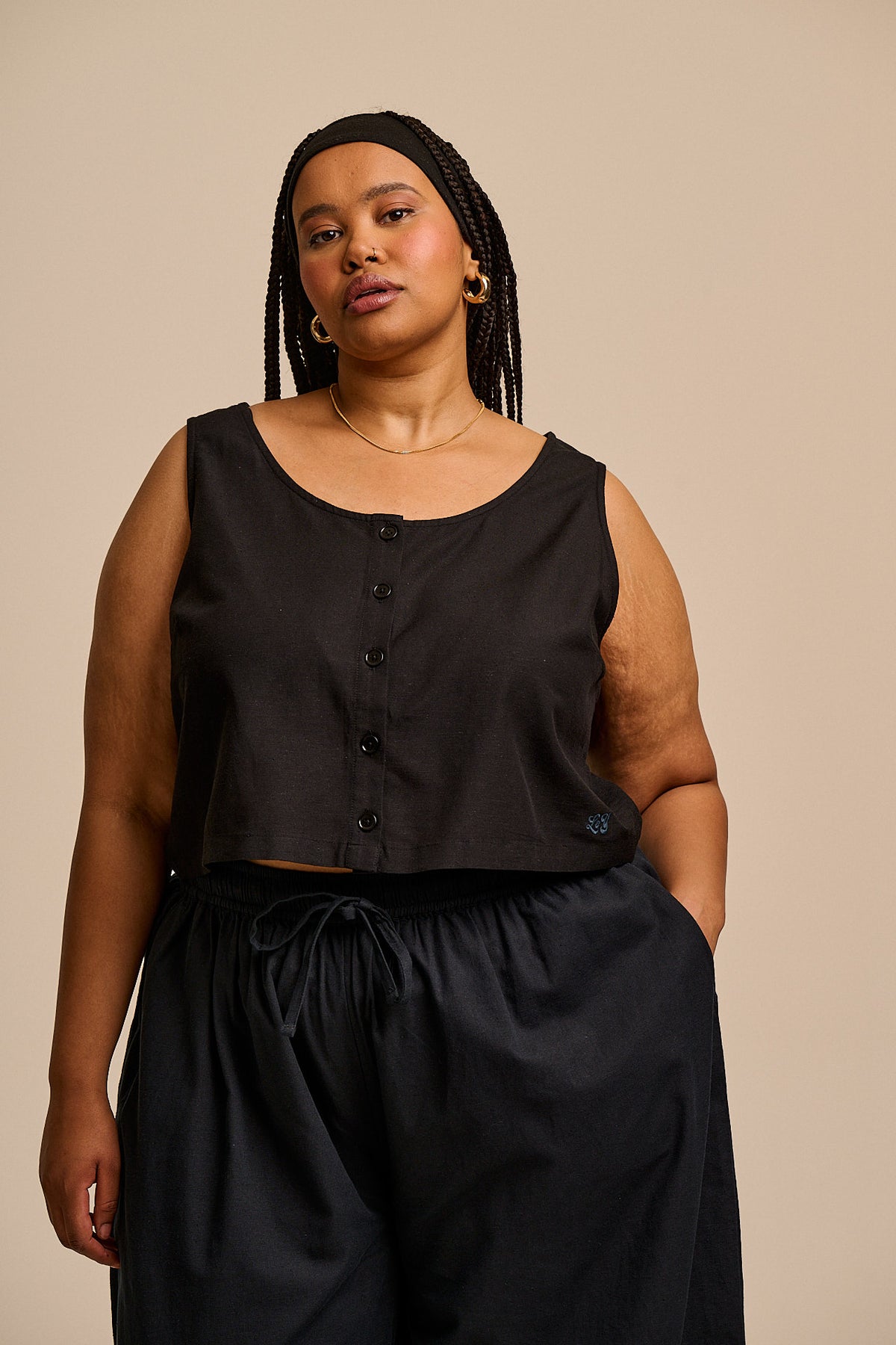 Etoile Viscose Button Up Woven Tank