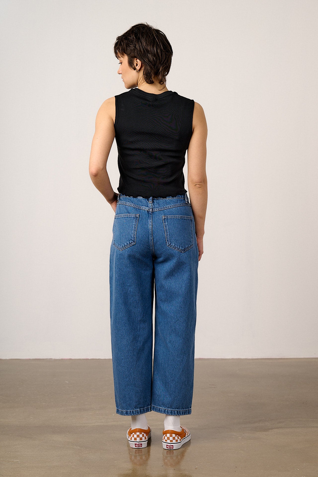 Etta - Cotton Jersey Sleeveless Tank in Black